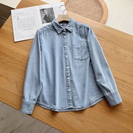 Women's Soft Denim Shirt Long Sleeve Jacket