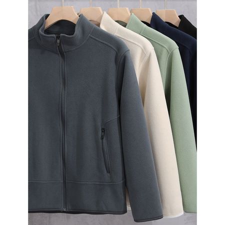 Men's Velvet Thickened Warm Jacket Stand Collar